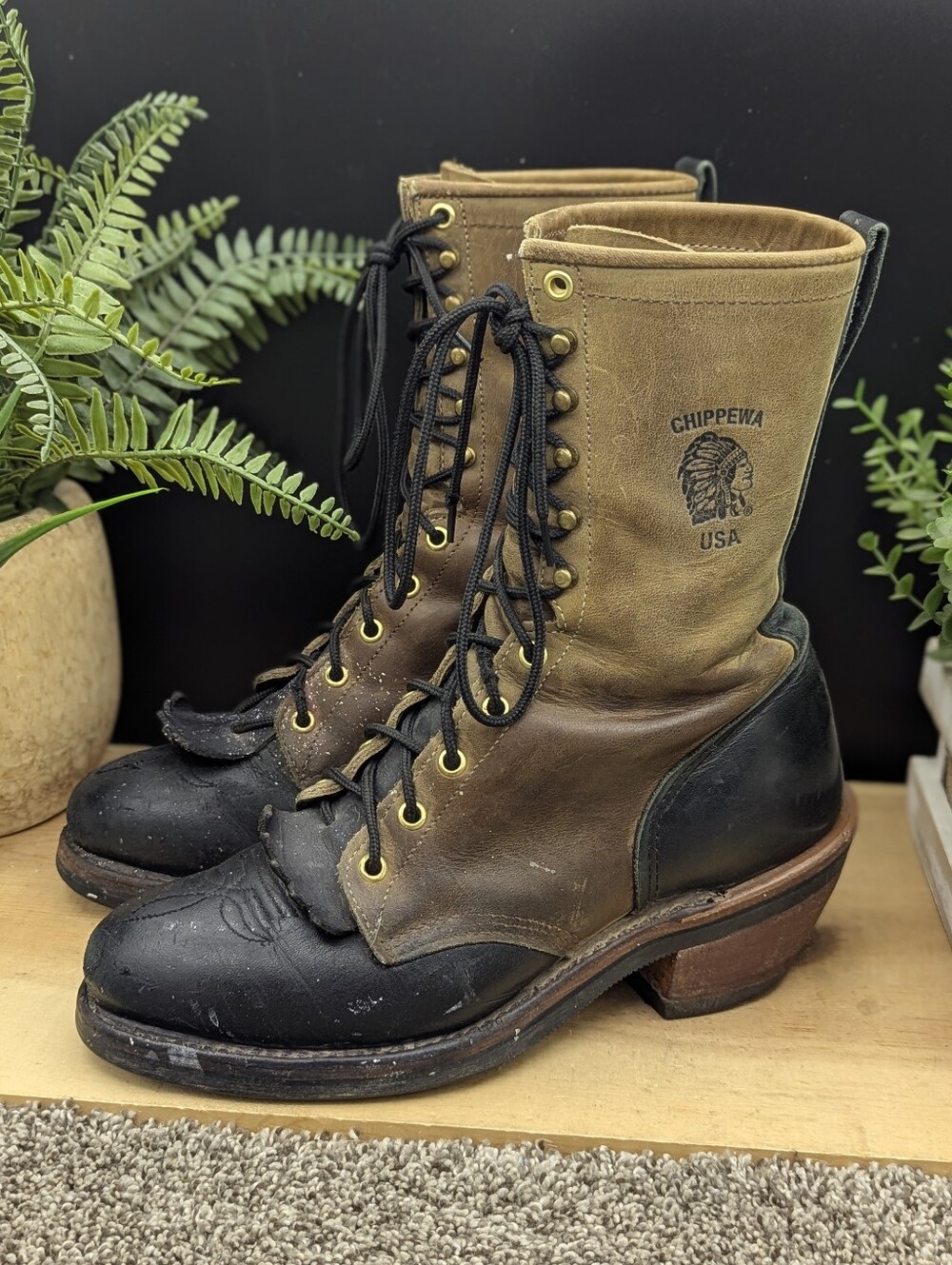Chippewa Bay Mens Size 8D Golden Crazy Horse 29405 Packer Boots Steel Toe